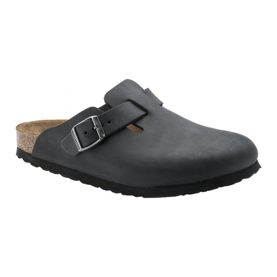 BIRKENSTOCK LEATHER BOSTON LEOI BLACK