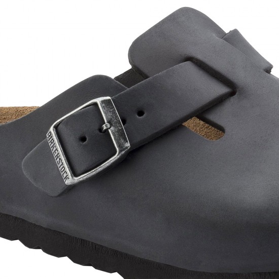 BIRKENSTOCK LEATHER BOSTON LEOI BLACK