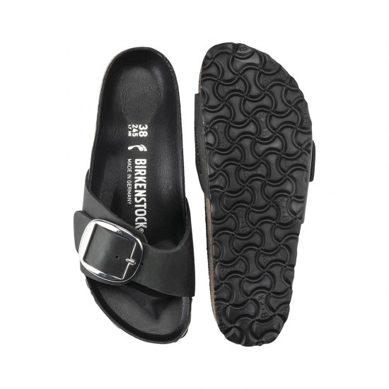 BIRKENSTOCK LEATHER MADRID BIG BUCKLE LEOI BLACK