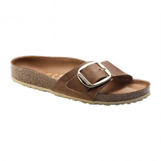 BIRKENSTOCK LEATHER MADRID BIG BUCKLE LEOI COGNAC