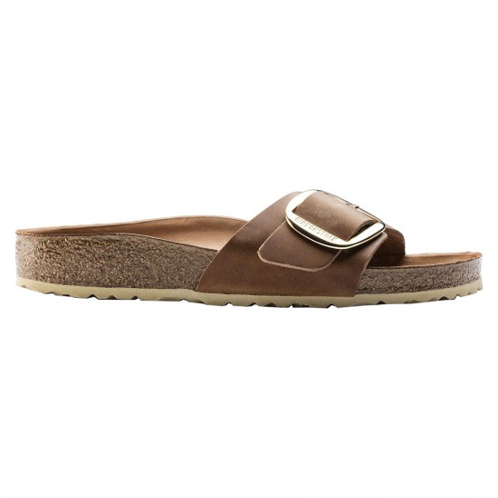 BIRKENSTOCK LEATHER MADRID BIG BUCKLE LEOI COGNAC