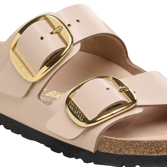 BIRKENSTOCK LEATHER ARIZONA BB H SHINE NEW BEIGE