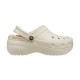 CROCS CLASSIC PLATFORM LINED CLOG W BONE