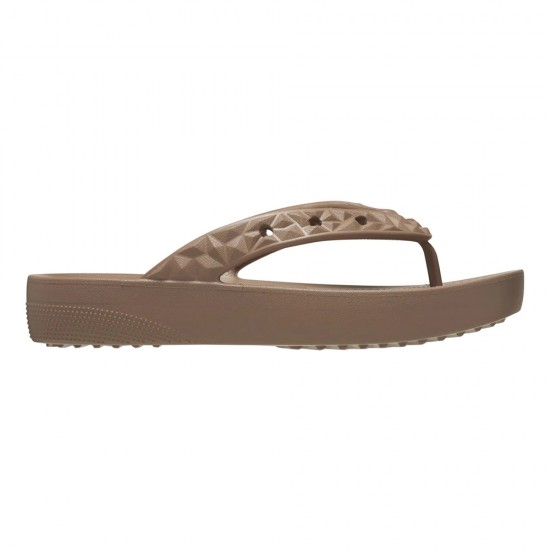 CROCS CLASSIC PLATFORM GEOMETRIC FLIP LATTE