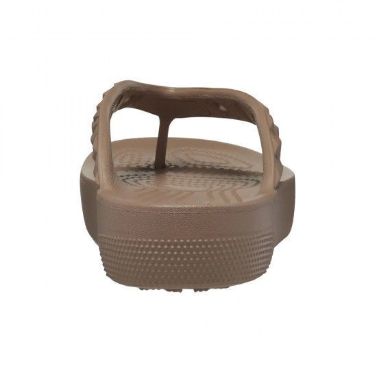 CROCS CLASSIC PLATFORM GEOMETRIC FLIP LATTE