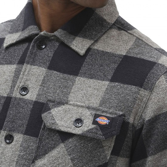 DICKIES NEW SACRAMENTO SHIRT GREY ΠΟΥΚΑΜΙΣΟ ΑΝΔΡΑΣ