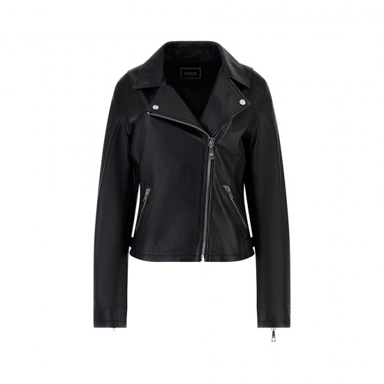 GUESS ES REAL LEATHER MOTO JKT ΜΠΟΥΦΑΝ ΓΥΝΑΙΚΕΙΟ