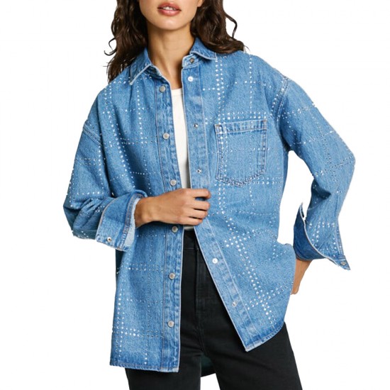 PEPE JEANS OVERSHIRT GLITTER ΠΟΥΚΑΜΙΣΟ ΓΥΝΑΙΚΕΙΟ