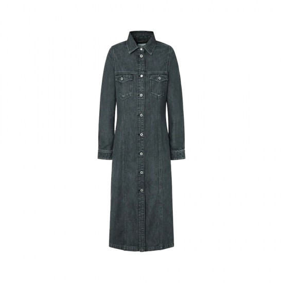 PEPE JEANS MIDI SHIRT DRESS CHARCOAL ΦΟΡΕΜΑ