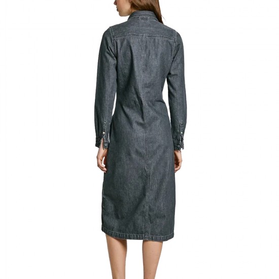 PEPE JEANS MIDI SHIRT DRESS CHARCOAL ΦΟΡΕΜΑ