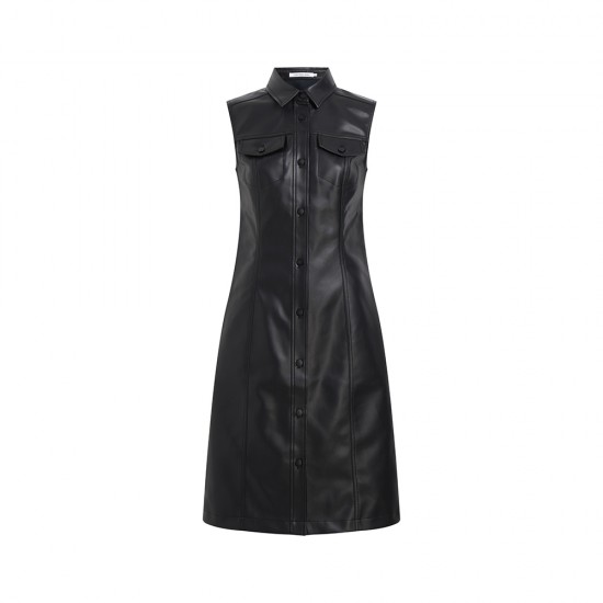 CALVIN KLEIN FAUX LEATHER DRESS ΦΟΡΕΜΑ