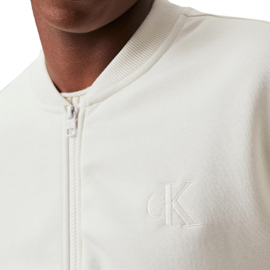 CALVIN KLEIN MONOLOGO APPLIQUE KNIT BOMBER