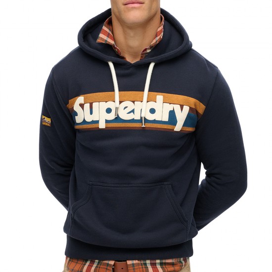 D2 OVIN RETRO STRIPE LOGO HOODIE ΦΟΥΤΕΡ ΑΝΔΡΙΚΟ