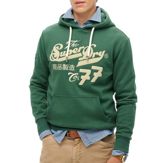 D2 OVIN EMBROIDER SCRIPT GRAPHIC HOOD ΦΟΥΤΕΡ ΑΝΔΡΙ