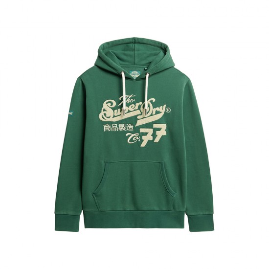 D2 OVIN EMBROIDER SCRIPT GRAPHIC HOOD ΦΟΥΤΕΡ ΑΝΔΡΙ