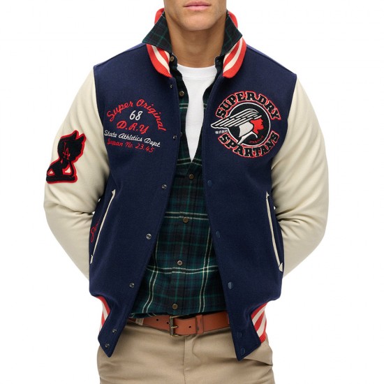 D2 OVIN VARSITY PATCHED BOMBER ΜΠΟΥΦΑΝ ΑΝΔΡΙΚΟ