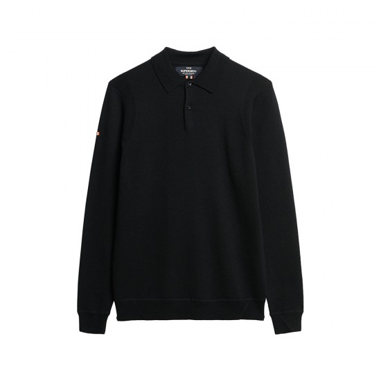 D3 MRCH MERINO LONG SLEEVE POLO JUMPER ΠΛΕΚΤΟ ΑΝΔΡ