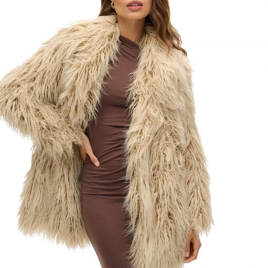 D3 OVIN MID LENGTH FAUX FUR COAT ΜΠΟΥΦΑΝ ΓΥΝΑΙΚΕΙΟ