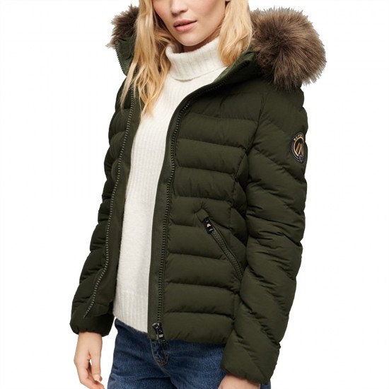 D2 OVIN FUJI FAUX FUR HOOD PADDED JKT ΜΠΟΥΦΑΝ ΓΥΝΑ