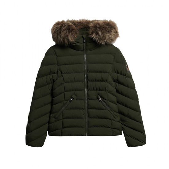 D2 OVIN FUJI FAUX FUR HOOD PADDED JKT ΜΠΟΥΦΑΝ ΓΥΝΑ