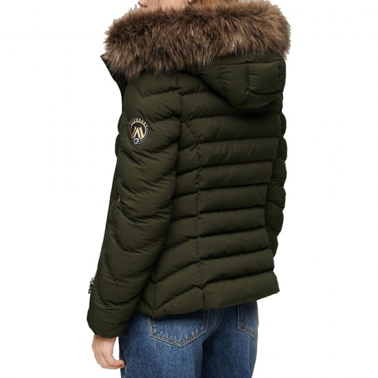 D2 OVIN FUJI FAUX FUR HOOD PADDED JKT ΜΠΟΥΦΑΝ ΓΥΝΑ