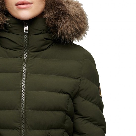 D2 OVIN FUJI FAUX FUR HOOD PADDED JKT ΜΠΟΥΦΑΝ ΓΥΝΑ