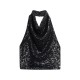 D3 BOUT COWL HALTER NECK SEQUIN TOP ΜΠΛΟΥΖΑ ΓΥΝΑΙΚ