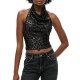 D3 BOUT COWL HALTER NECK SEQUIN TOP ΜΠΛΟΥΖΑ ΓΥΝΑΙΚ