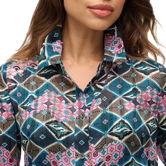 D2 OVIN SHEER LUREX PRINTED BLOUSE ΜΠΛΟΥΖΑ ΓΥΝΑΙΚΕ