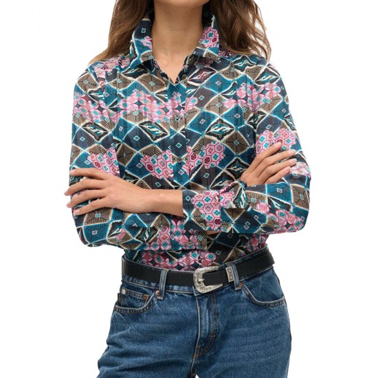 D2 OVIN SHEER LUREX PRINTED BLOUSE ΜΠΛΟΥΖΑ ΓΥΝΑΙΚΕ