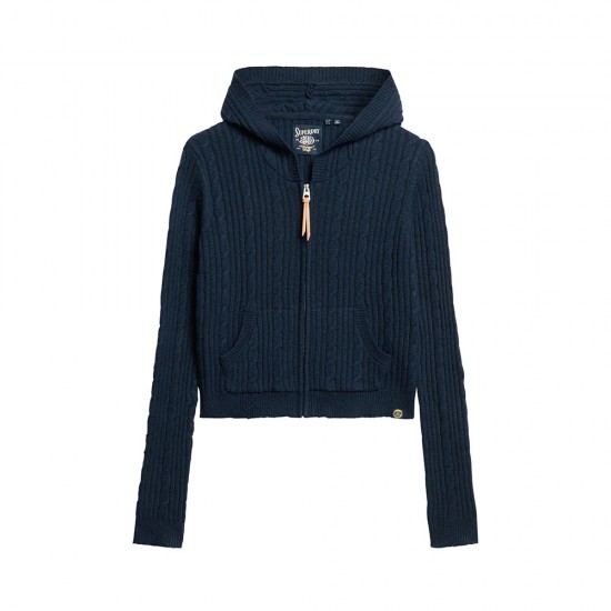 D3 OVIN CABLE KNIT ZIP UP HOODIE ΠΛΕΚΤΟ ΓΥΝΑΙΚΕΙΟ