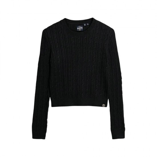 D2 OVIN FITTED CABLE CREW NECK JUMPER ΠΛΕΚΤΟ ΓΥΝΑΙ