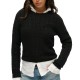 D2 OVIN FITTED CABLE CREW NECK JUMPER ΠΛΕΚΤΟ ΓΥΝΑΙ