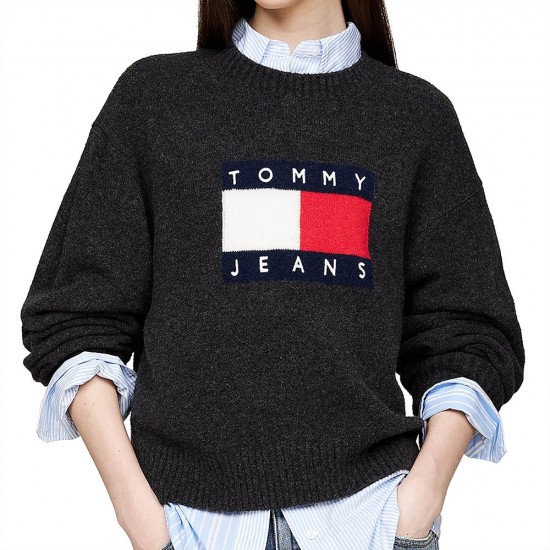 TOMMY JEANS MELANGE FLAG SWEATER  EXT ΓΥΝΑΙΚΕΙΟ