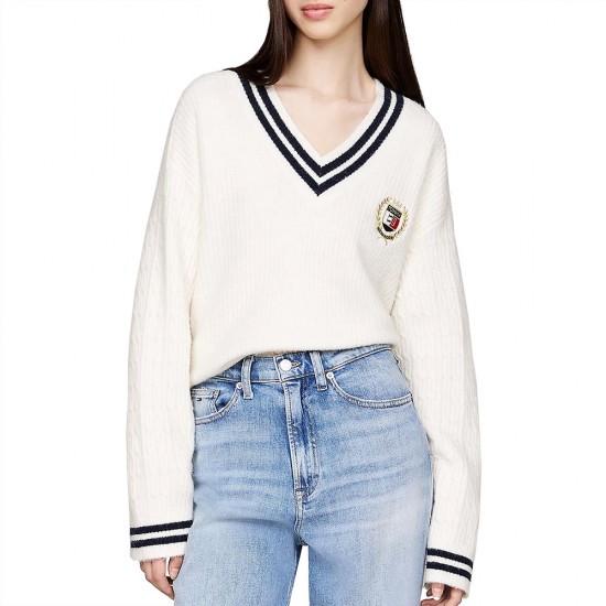 TOMMY JEANS VNCK CREST CABLE SWEATER EXT ΓΥΝΑΙΚΕΙΟ