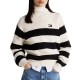 TOMMY JEANS STRIPE MOCKNECK BADGE  SWEATER