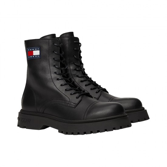 TOMMY JEANS LACE UP MID BOOT SMOOTH