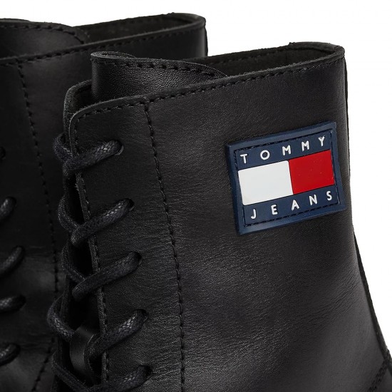 TOMMY JEANS LACE UP MID BOOT SMOOTH